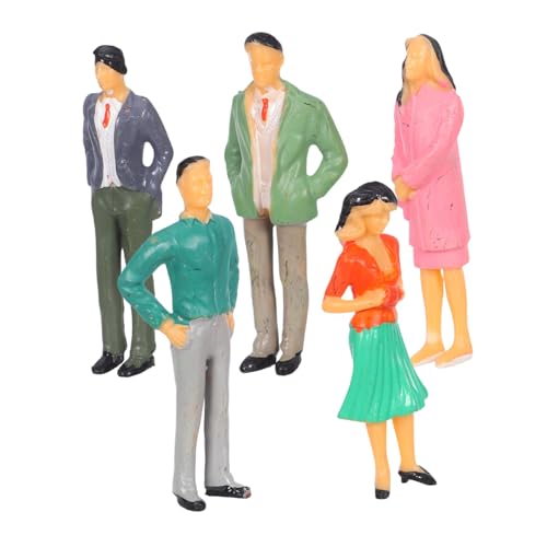 Sewroro 5 Stück Miniatur Figuren aus Robustem Farbige Stehende Modell-Menschen für Dioramen Modelleisenbahn Miniaturstädte Kreative Bastelprojekte und Landschaftsmodelle von Sewroro