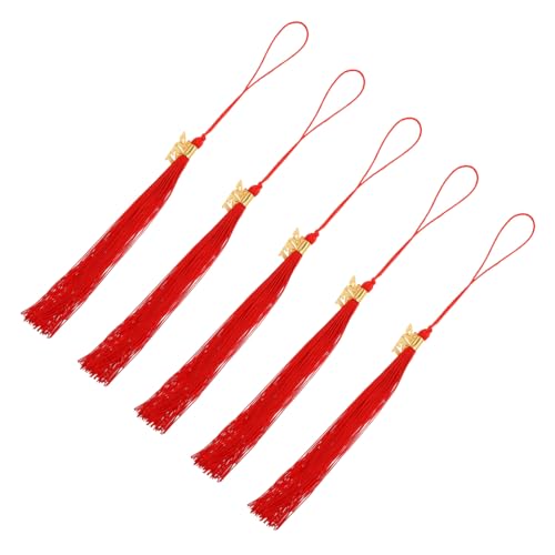 Sewroro 5 Stück Teiliges Doktorhut Quaste mit Goldenem Anhänger Abschlusskappen Schmuck für Bachelor Master und Graduation Feier Dekoratives DIY Partyaccessoire von Sewroro