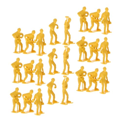 Sewroro 54 Stück Teiliges Miniatur Bauarbeiter Figuren Set Realistische Techniker Miniaturen Detailgetreu Kindgerecht Vielseitig Verwendbar Geeignet als Konstruktionsspielzeug für Jungen von Sewroro