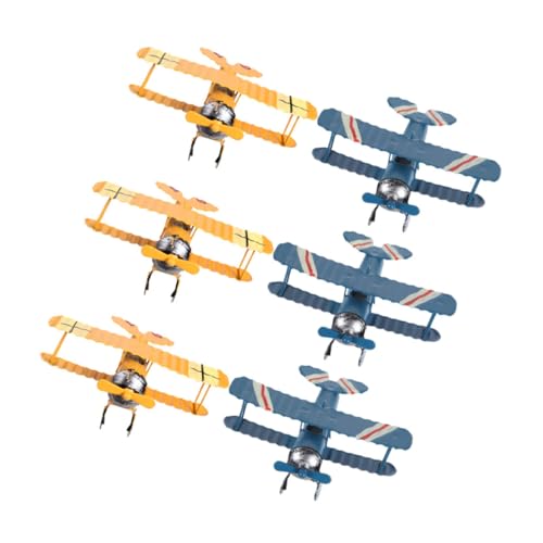 Sewroro 6 Stück Eisen Flugzeug Modell für Kinderzimmer und Home Office Retro Metall für Klassenzimmer Spielzimmer Fotorequisiten und Partys von Sewroro