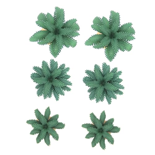 Sewroro 6 Stück Mikrolandschaftsbäume kunstpflanze kunstplflanze dekosand grün playmobilhauser Miniaturbaum Mini-Landschaftsbaum gefälschte Farne Baumschmuck künstlicher Baum PVC Green von Sewroro