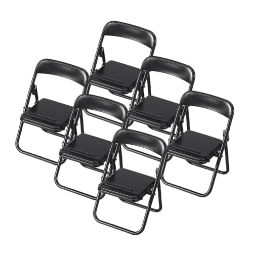 Sewroro 6 Stück Teiliges Miniatur Klappstuhl Handyhalterung Realistische Möbel Zubehör Vielseitiger Mini Stuhl in Schwarz für Dekoration und Praktische Smartphone Nutzung Sewroro 6 Stück Teiliges Miniatur Klappstuhl Handyhalterung Realistische Möbel Zubehör Vielseitiger Mini Stuhl in Schwarz für Dekoration und Praktische Smartphone Nutzung von Sewroro