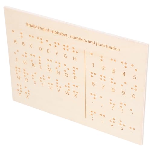 Sewroro Braille-lerntafel Blinden-Gadgets Unverzichtbare Holz-zahlentafel Für Sehbehinderte von Sewroro