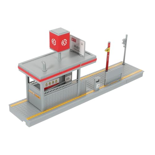 Sewroro DIY Bahn Station Modell Plattform mit Realistischer Oberfläche Kinderfreundlich Fein Verarbeitet Leicht Montierbar Dekoratives Modell für Spiellandschaften von Sewroro