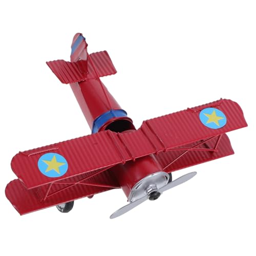 Sewroro Doppeldecker Home Handicraft Desktop Shop Weihnachten Dekorative Kinderzimmer Büro Spielzimmer Modell Requisiten Flugzeuge Vintage Flugzeuge Flugzeugflügel Flugzeug von Sewroro