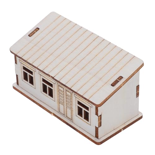 Sewroro Holzhaus Bausatz Log Cabin Kit zum Bemalen Unfertiges Miniatur Holzmodell für DIY Dekoration Vielseitig als Festlicher Tischmittelpunkt und Charmantes Wohnaccessoire von Sewroro