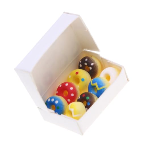 Sewroro Miniatur Donut für Puppenhaus Leichtes Tragbares Dessert für Realistische Resin Mini Lebensmitteldekoration für Puppenhaus Scrapbooking Mikro Landschaft und Rollenspiele von Sewroro