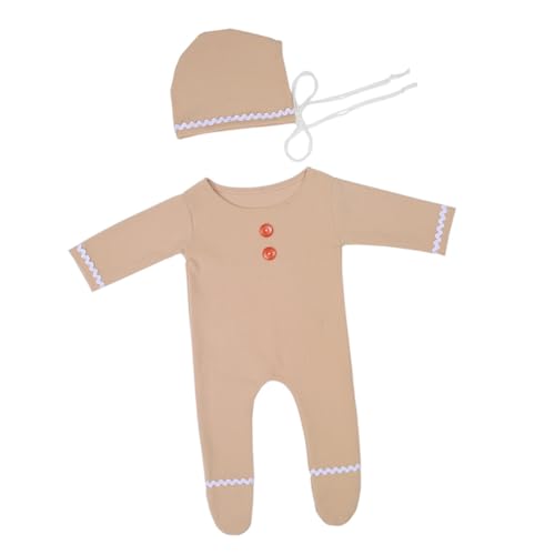 Sewroro Neugeborenen Langarm Strampler mit Füßen und Mütze Weicher Body mit Weihnachts Gingerbread Hautfreundlich und Bequem für Fotoshooting und Festliche Anlässe Sewroro Neugeborenen Langarm Strampler mit Füßen und Mütze Weicher Body mit Weihnachts Gingerbread Hautfreundlich und Bequem für Fotoshooting und Festliche Anlässe von Sewroro