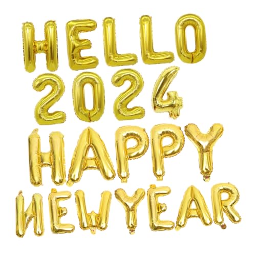 Sewroro Neujahrs Dekorationsballons Aluminiumfolie Set Happy Year Schriftzug Goldfarbene Hello Zahlen Langlebig Auslaufsicher Festliche Partydekoration für Silvesterfeier Sewroro Neujahrs Dekorationsballons Aluminiumfolie Set Happy Year Schriftzug Goldfarbene Hello Zahlen Langlebig Auslaufsicher Festliche Partydekoration für Silvesterfeier von Sewroro