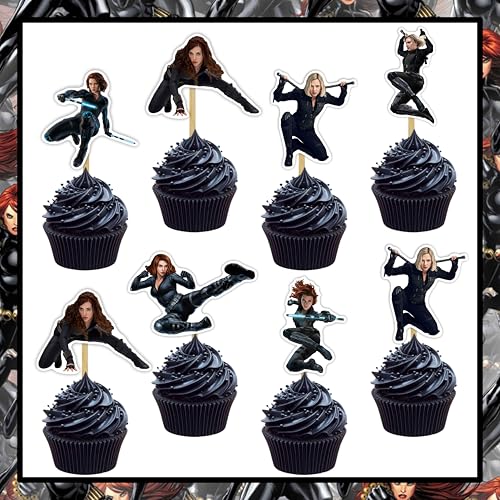 Blck Widw Cupcake Topper – Geburtstagsdekoration. von Seyal