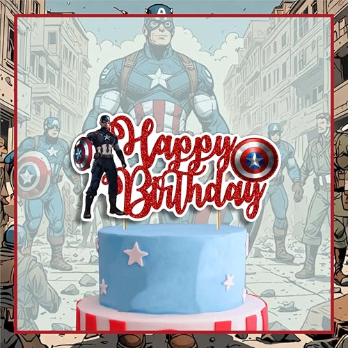 Captin Amrica Happy Birthday Cake Topper - Geburtstagsdekorationen von Seyal