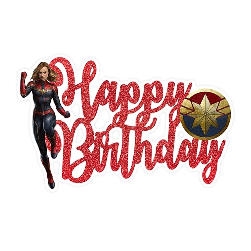Cptan mrvl Happy Birthday Cake Topper - Geburtstagsdekorationen von Seyal