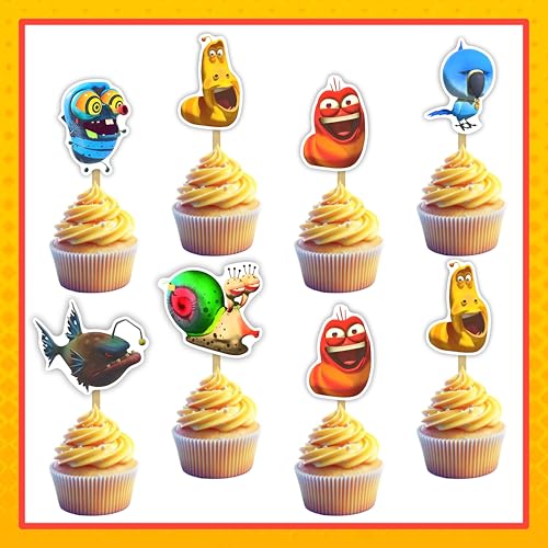Cupcake-Topper mit Larv-Motiv, Geburtstagsdekoration. von Seyal