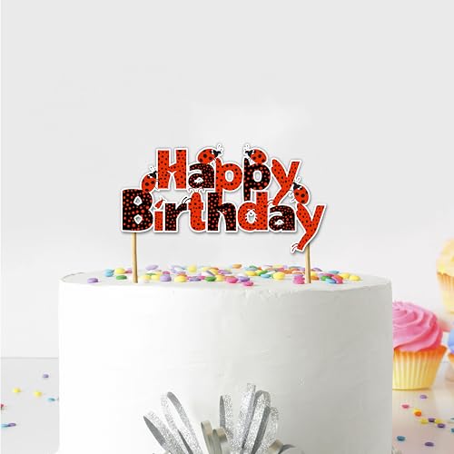 Marienkäfer Happy Birthday Tortenaufsatz von Seyal