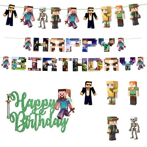 Mincraft Pixlated Theme Birthday Party Supplies - Birthday Decorations von Seyal