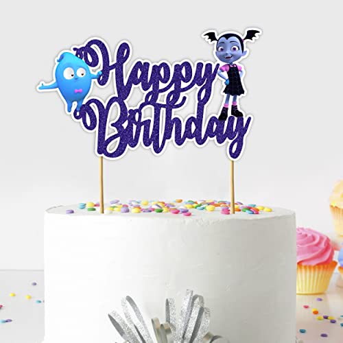 Vampirina Happy Birthday Cake Topper - Lustige Partydekoration - Stilvolles Kuchenzubehör - Langlebig & Wiederverwendbar - Perfekt für Feiern, Events & Festliche Versammlungen von Seyal