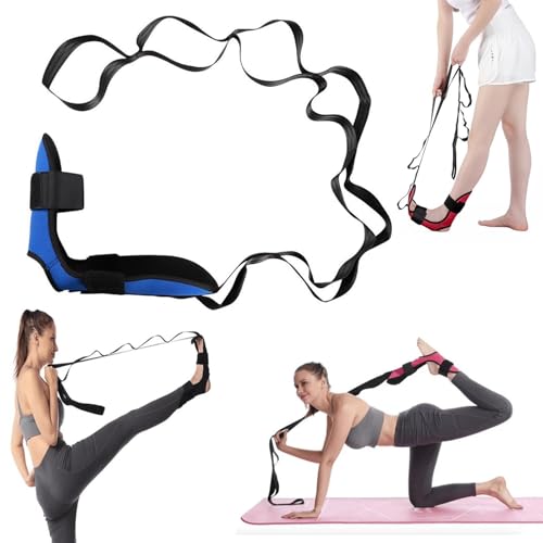 Izzila Dehnungsgurt mit Schlaufen und abnehmbarem Fuß, Faszienstrecker verwendet, Izzila Fuß- und Wadenstrecker, Yoga-Fuß-und Bein-Stretchgurt zur Wiederherstellung der Flexibilität und(Blue) von Seymal