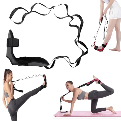 Izzila Dehnungsgurt mit Schlaufen und abnehmbarem Fuß, Faszienstrecker verwendet, Izzila Fuß- und Wadenstrecker, Yoga-Fuß-und Bein-Stretchgurt zur Wiederherstellung der Flexibilität und(Gray) von Seymal