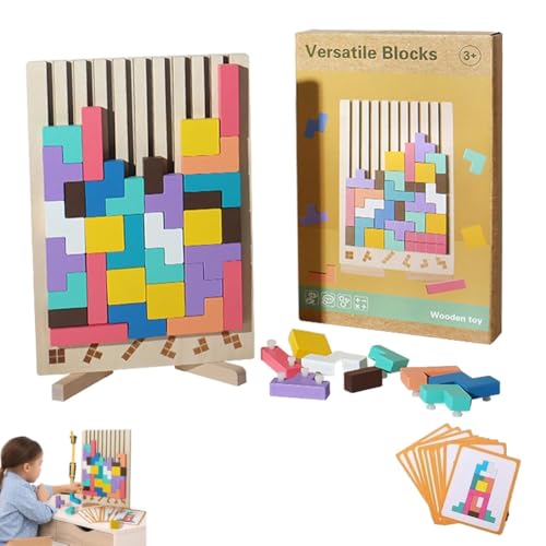 Stapelpuzzle-Spielzeug aus Holz, Denkspiel mit Zahlenblöcken, dekoratives Heimornament, Familienaktivität, umweltfreundliches Denkpuzzle aus Holz, Stressabbau und Denkspiel for Erwachsene von Seymal