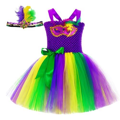 Seyrnicay Kinder-Tutu-Kleid, mehrfarbiges Partykleid, Maskeradenkleid – Party-Outfit, Kleid für Karneval, Paraden, Karneval, Maskeraden Seyrnicay Kinder-Tutu-Kleid, mehrfarbiges Partykleid, Maskeradenkleid – Party-Outfit, Kleid für Karneval, Paraden, Karneval, Maskeraden von Seyrnicay