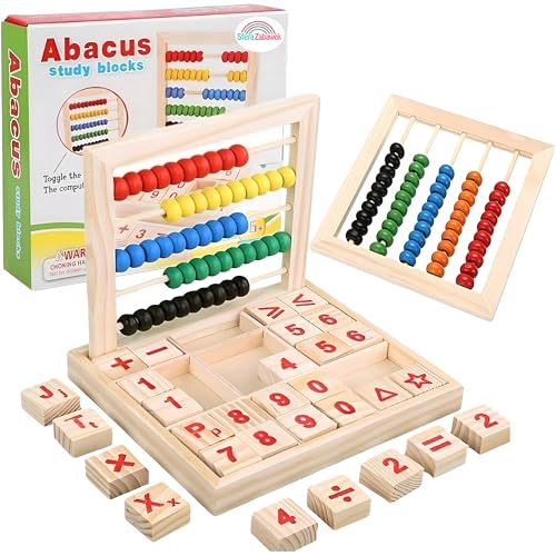 Sphäre Spielzeug Holz Schulzähler und Puzzle Alphabet lernen Zahlen Abzieher pädagogisches Mathematik-Set für Kinder 3+ von Sferazabawek
