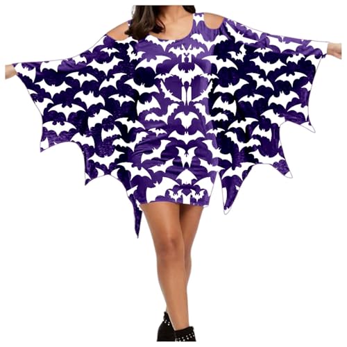 damen halloween kleid kostüm fledermaus, Karneval Kostüm Damen Fledermaus Flügel Mittelalter Umhang Minikleid Gothic Kleid Hexenkostüm Halloween Vampir Cosplay Faschingskostüme, Dunkelviolett, XL damen halloween kleid kostüm fledermaus, Karneval Kostüm Damen Fledermaus Flügel Mittelalter Umhang Minikleid Gothic Kleid Hexenkostüm Halloween Vampir Cosplay Faschingskostüme, Dunkelviolett, XL von Sfwqoifou