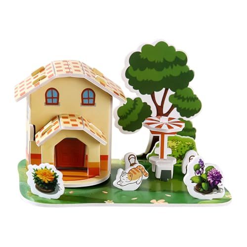 Sghtil 3D Cartoon-Puzzle - Architekturmodell Puzzle Für Kinder - Bastelprojekt Für Eltern & Vorschulkinder Für Kindergarten, Reisen & Zuhause von Sghtil