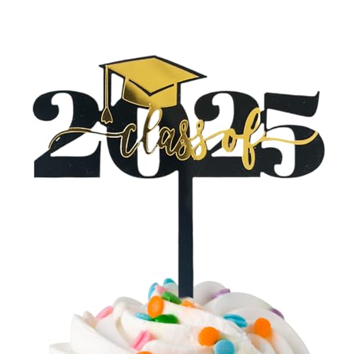 Sghtil Abschluss Cupcake Toppers,Abschlussdekorationen 2025 Cupcake Toppers - Schwarz Und Gold Frohe Feiern Zuhause Klassenzimmer Schule Universität Kindergarten Fotobox Accessoires Sghtil Abschluss Cupcake Toppers,Abschlussdekorationen 2025 Cupcake Toppers - Schwarz Und Gold Frohe Feiern Zuhause Klassenzimmer Schule Universität Kindergarten Fotobox Accessoires von Sghtil
