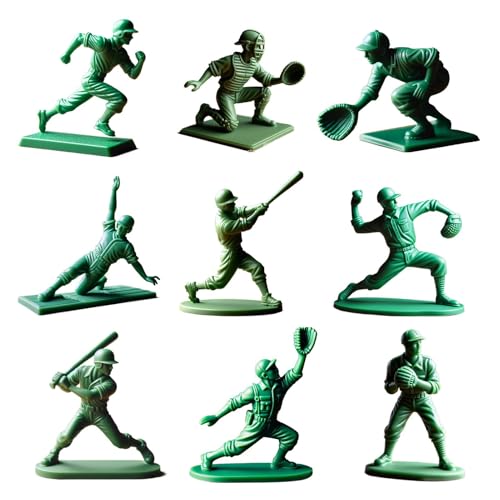 Sghtil Baseballwerfer für den Schreibtisch, Baseballwerfer, Figur | 9 x Pitcher Catcher Fielder Desk 2 Zoll Baseballfigur, ClassicCharacter Fans Sammlerfiguren für von Sghtil