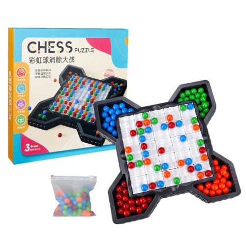 Sghtil Intellektuelles Schachbrettspiel, Regenbogenperlenspiel,Rainbow Ball Brettspiel - Roman Puzzle Schachspielzeug Set für Kinder Erwachsene Mädchen Teenager Kinder 2-4 Spieler von Sghtil