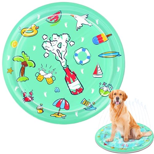 Sghtil Kühlende Matte für Hunde – Wasserspielmatte für Haustiere, verdickt – Sprinkler rutschfest Hunde Katzen für Spielplatz, Outdoor, Innen Sghtil Kühlende Matte für Hunde – Wasserspielmatte für Haustiere, verdickt – Sprinkler rutschfest Hunde Katzen für Spielplatz, Outdoor, Innen von Sghtil