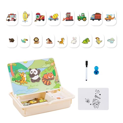 Sghtil Magnetisches Spielzeug - Zuordnungsspiel Lernspielzeug - Kreative Reisespiele Mit Tragecase Für Kinder Ab 3 Mädchen Zuhause Kindergarten Spiel von Sghtil