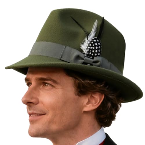 Sghtil Oktoberfest Hüte | Festival Kopfbedeckungen für Herren | Eleganter Filzhut für Erwachsene Bierfest Traditionelle Aktivitäten Foto von Sghtil