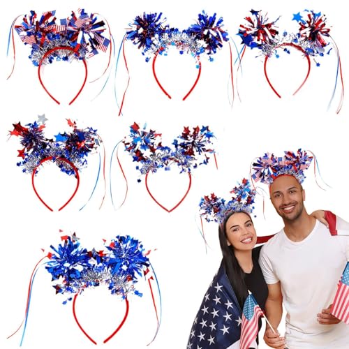 Sghtil Patriotische Kopfbedeckung, 4. Juli Stirnband | 6x rot weiß und blaues Haar Reifen,Party Accessoires Haarband bequem für den Gedenktag, den Tag der Arbeit, eine Geburtstagsfeier, die Sghtil Patriotische Kopfbedeckung, 4. Juli Stirnband | 6x rot weiß und blaues Haar Reifen,Party Accessoires Haarband bequem für den Gedenktag, den Tag der Arbeit, eine Geburtstagsfeier, die von Sghtil