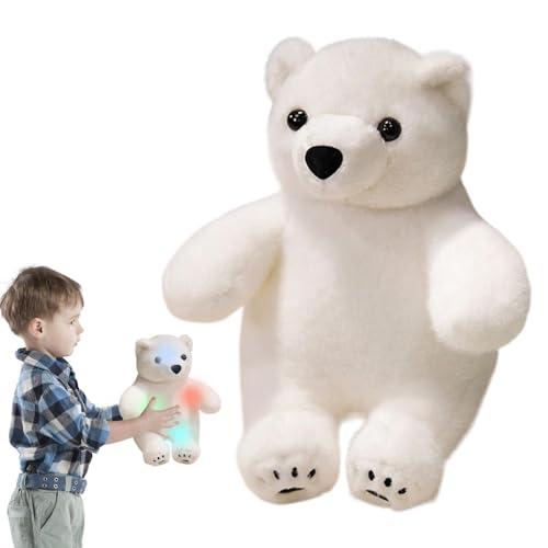Sghtil Polar Teddybär, Plüschtier aus Eisbär – Plüschtier mit bunten LED-Lichtern | Heimdekoration, weiche Puppe, Nachtlicht Sghtil Polar Teddybär, Plüschtier aus Eisbär – Plüschtier mit bunten LED-Lichtern | Heimdekoration, weiche Puppe, Nachtlicht von Sghtil