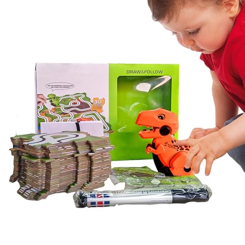 Sghtil Puzzle -Track -Autospiel -Set, Puzzle Racer Track Set | Dinosaurier Track Toy Set - Tragbare Entwicklungspielzeug für 3-7-jährige Mädchen, Kleinkindkindergarten von Sghtil