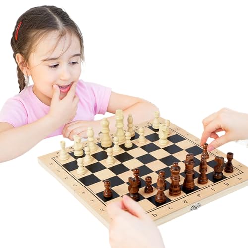 Sghtil Schachbrett | 3-in-1-Tischspiel mit – interaktives Strategiespiel für und Erwachsene – Familienfreizeit für Anfänger von Sghtil