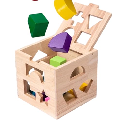 Sghtil Spielzeug in Puzzle-Form, Puzzlespielzeug aus Holz, Sortierwürfel, Sortierwürfel, Sortierspielzeug aus Holz, klassische pädagogische Puzzlespiele mit feiner Motor, mit 13 Formen für Sghtil Spielzeug in Puzzle-Form, Puzzlespielzeug aus Holz, Sortierwürfel, Sortierwürfel, Sortierspielzeug aus Holz, klassische pädagogische Puzzlespiele mit feiner Motor, mit 13 Formen für von Sghtil