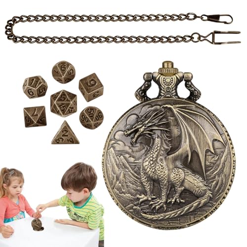 Sghtil Taschenuhrgehäuse mit polyedrischem Set, Taschenuhrgehäuse mit zentraler Nummer, Gehäuse für Taschenuhr mit Design und Set - Etui Sghtil Taschenuhrgehäuse mit polyedrischem Set, Taschenuhrgehäuse mit zentraler Nummer, Gehäuse für Taschenuhr mit Design und Set - Etui von Sghtil