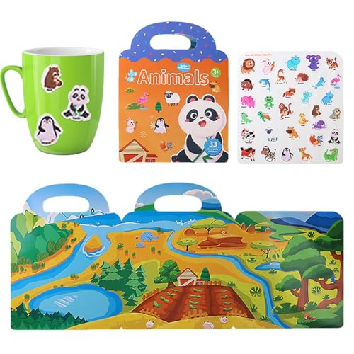 Sghtil Wasserfestes Stickerbuch, wiederverwendbar, leise, englische Vokabelaufkleber | ruhige Zeitaktivitäten für die Kinder, Lernspielzeug Sghtil Wasserfestes Stickerbuch, wiederverwendbar, leise, englische Vokabelaufkleber | ruhige Zeitaktivitäten für die Kinder, Lernspielzeug von Sghtil