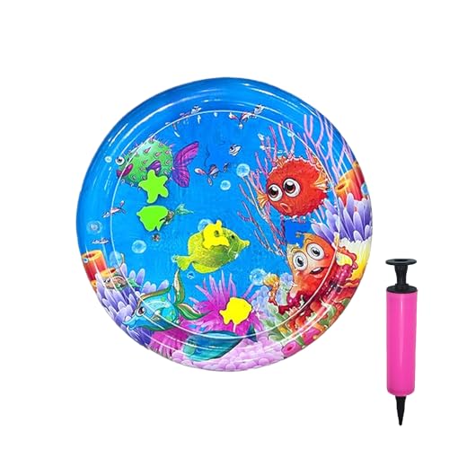 Sghtil Wasserspielmatte für Katzen, sensorischer Teppich mit integrierter aufblasbarer Pumpe – 65 cm Dicke, kühlendes Kissen für drinnen und draußen, Reisen, warme Böden von Sghtil