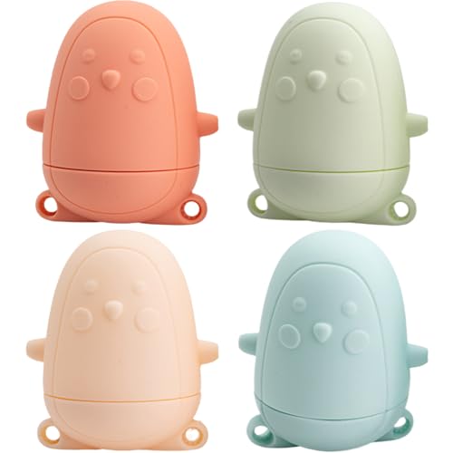 4pcs/Set Badspielzeug, 2, 6x3 Lebensmittelqualität Silikon Babybadspielzeug, umweltfreundliche Cartoon Penguin Sumpfes Kleinkind Kleinkind Wasser für Jungen Mädchen Baby von Sgqtqybk