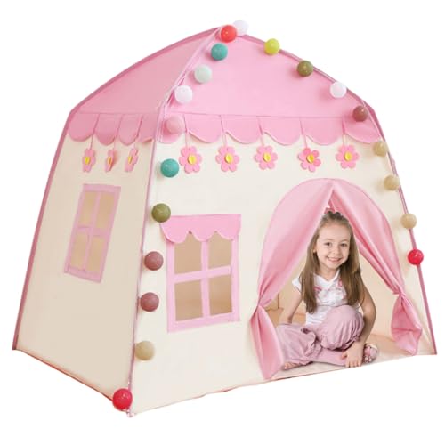 Princess Tent 51x39x51 Inch Oxford Cloth Play Tent with Door Curtain & Window Ventilated Skin-Friendly Play House for 3-4 Kids with Ball Light Princess Tent 51x39x51 Inch Oxford Cloth Play Tent with Door Curtain & Window Ventilated Skin-Friendly Play House for 3-4 Kids with Ball Light von Sgqtqybk