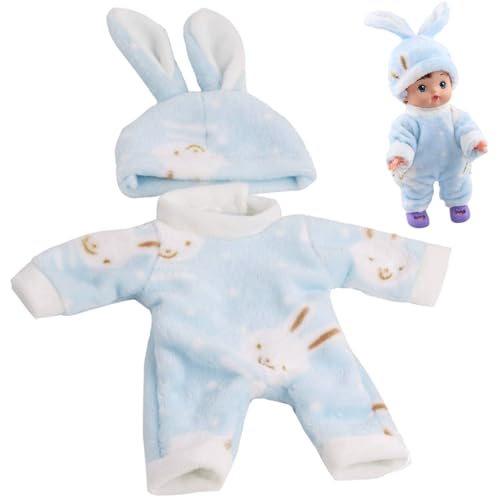 Sgqtqybk 12 Zoll Puppenkleidung, weicher Plüsch -Overall mit Kaninchenhut Babypuppenkleidung Set12 Zoll von Sgqtqybk