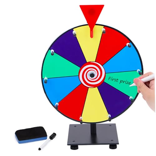 Sgqtqybk Preisträger, 12 Zoll 10 Slots Spinning Wheel mit trockenem Löschen und Stift, wiederverwendbares Preisspiel mit Höhenständer für Karneval, Messe, farbenfrohe Roulette -Spielset Sgqtqybk Preisträger, 12 Zoll 10 Slots Spinning Wheel mit trockenem Löschen und Stift, wiederverwendbares Preisspiel mit Höhenständer für Karneval, Messe, farbenfrohe Roulette -Spielset von Sgqtqybk