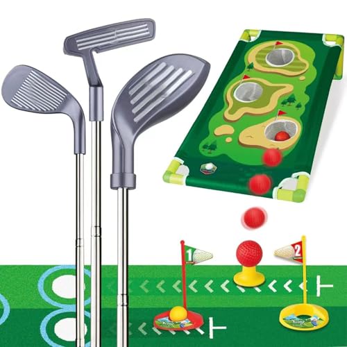Shaersu Golfschläger-Set für Kinder, verstellbares Golfspielzeug-Set | Verstellbarer Golfschläger, einziehbares Golfspielzeug mit Putting-Matte | Einziehbare Sportspielzeug-Golfspiele mit Übungsloch Shaersu Golfschläger-Set für Kinder, verstellbares Golfspielzeug-Set | Verstellbarer Golfschläger, einziehbares Golfspielzeug mit Putting-Matte | Einziehbare Sportspielzeug-Golfspiele mit Übungsloch von Shaersu