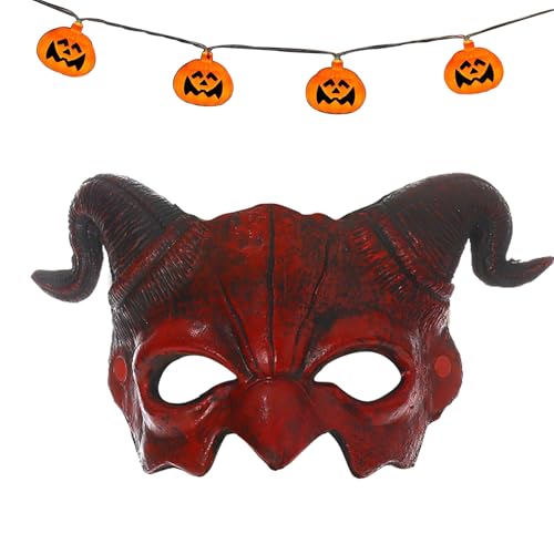 Shaersu Gruselige Halloween Gesichtsmaske,Gruselige Halloween Halbmaske Kostüm | Grusel Party Cosplay Kopfzier Für Festumzüge Partys Und Feste von Shaersu