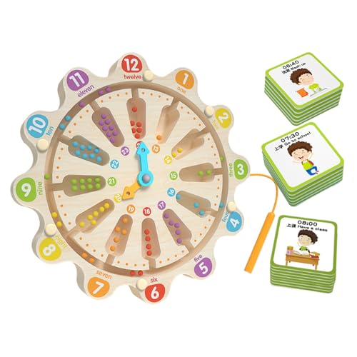 Shaersu Magnetisches Farben Und Zahlen Labyrinth, Magnetisches Zählbrett Mit Uhr, Lernspielzeug Für Kinder Feinmotorik Puzzle Spiel Vorschulaktivitäten von Shaersu