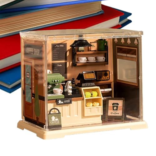 Shaersu Miniaturhaus Bausatz | Kleines Haus Baumodell Spielzeug Set,Bauset für Erwachsene mit Minicafé-Küche als Zimmerdekoration Shaersu Miniaturhaus Bausatz | Kleines Haus Baumodell Spielzeug Set,Bauset für Erwachsene mit Minicafé-Küche als Zimmerdekoration von Shaersu
