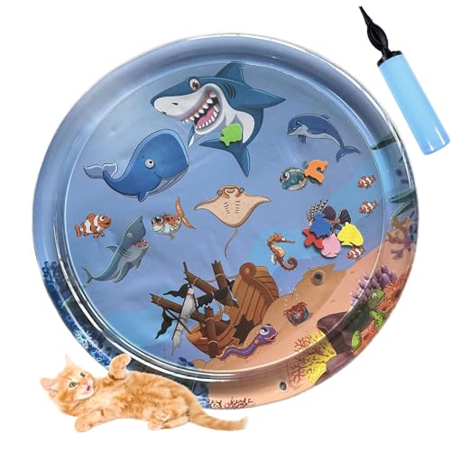 Katzen Kühl Und Spielmatte, Wassermatte Katze Kratzfest, Katzen Hunde Spiel Und Kühl Wassermatte, Sommer Aufblasbare Sensorische Wasserspielmatte Abkühlung (L) von Shafaja